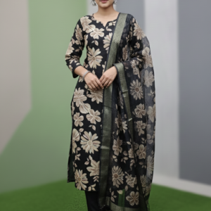 Vatican Silk Kurti With Pant & Duptta Set