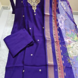 Roman Silk Kurti With Pant & Duppata Set